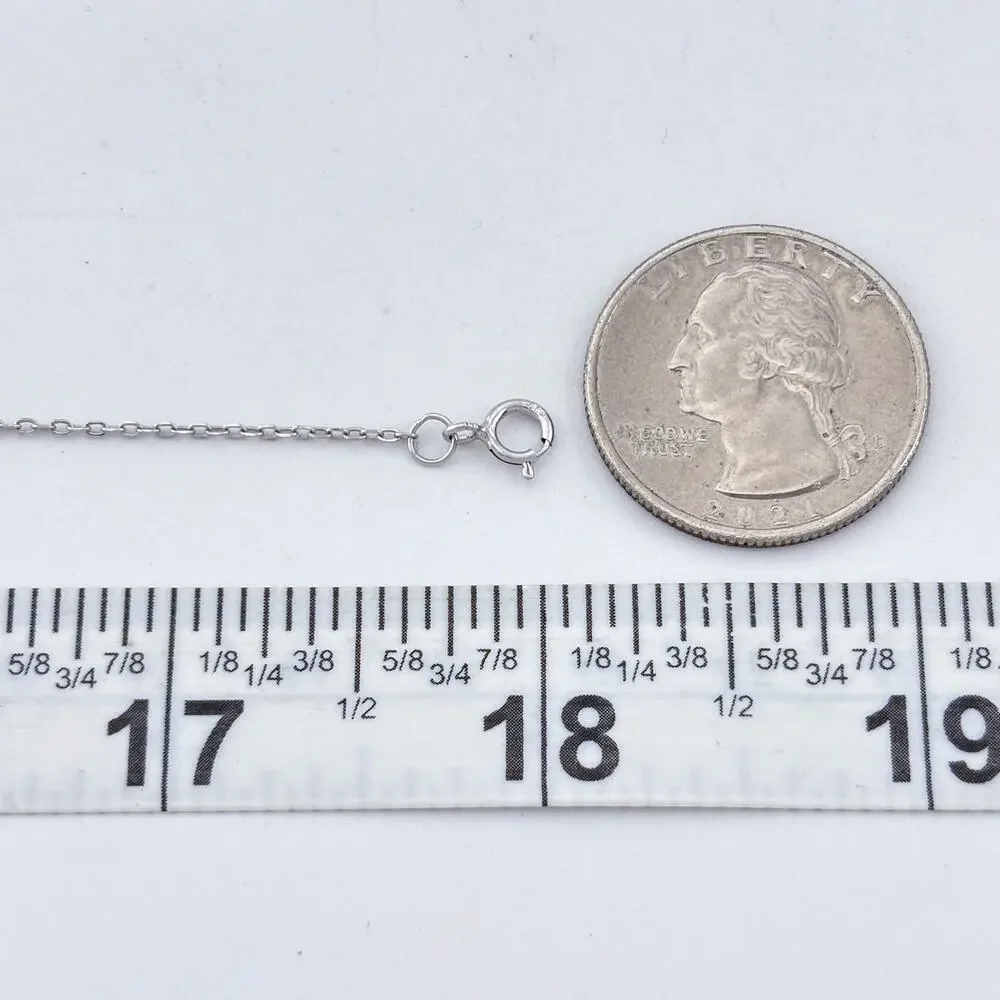 Vintage Sterling Silver 925 Heart Pendant Necklace 16.5